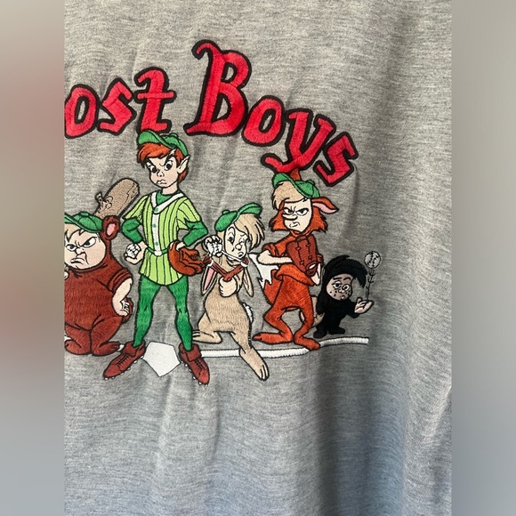 Disney Store Rare Vintage 90s Peter Pan Lost Boys Embroidered Baseball Shirt - Picture 14 of 15
